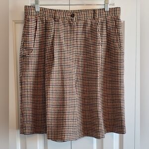 **SOLD** VTG Savannah Houndstooth Wool Blend Pleated High Rise Culottes Shorts